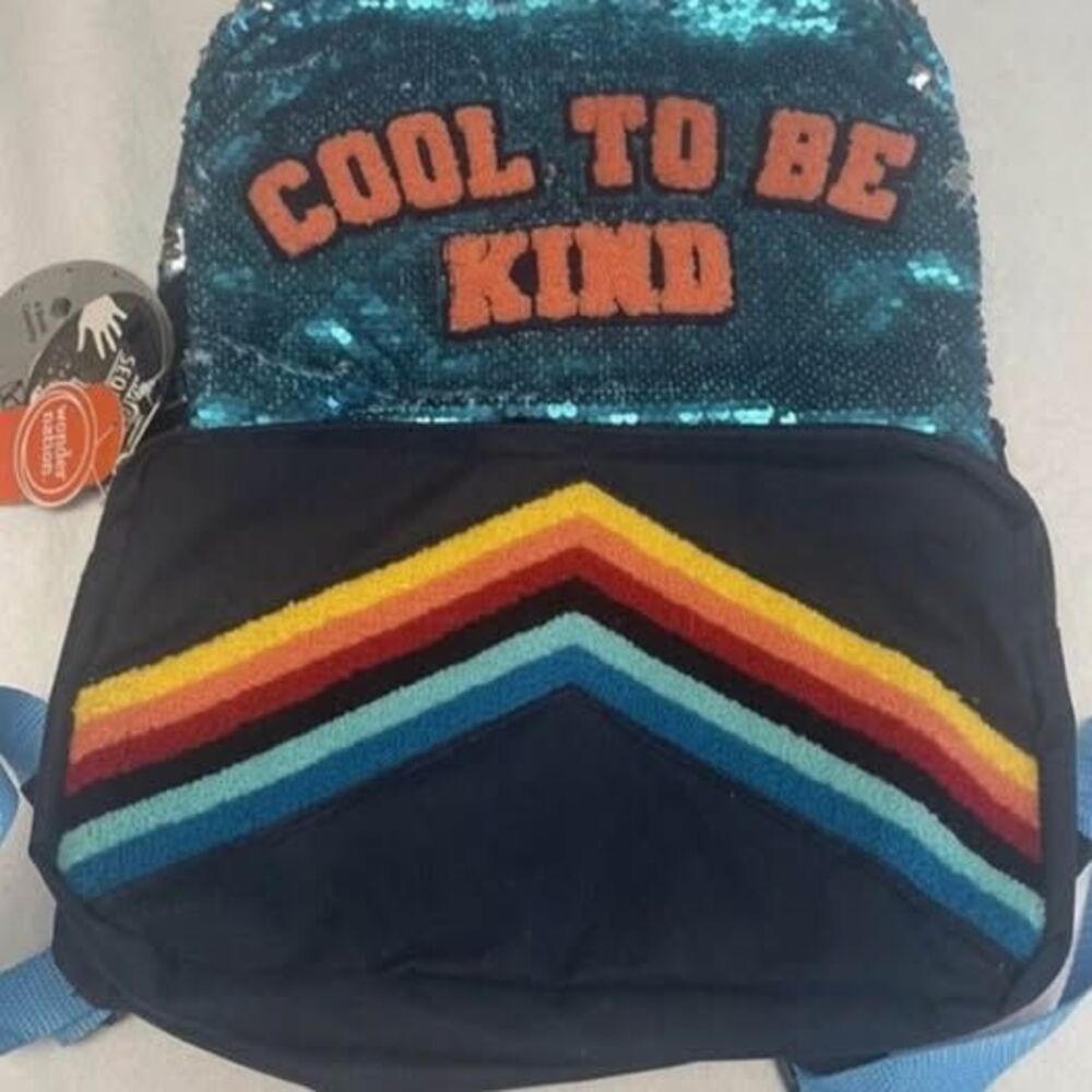 Backpack with Sequins swipe up and down with side pockets School Gym Sports
